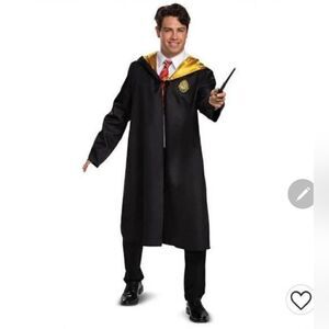 New Harry Potter Adult Unisex Hogwarts Halloween Costume Hooded Robe, One Size